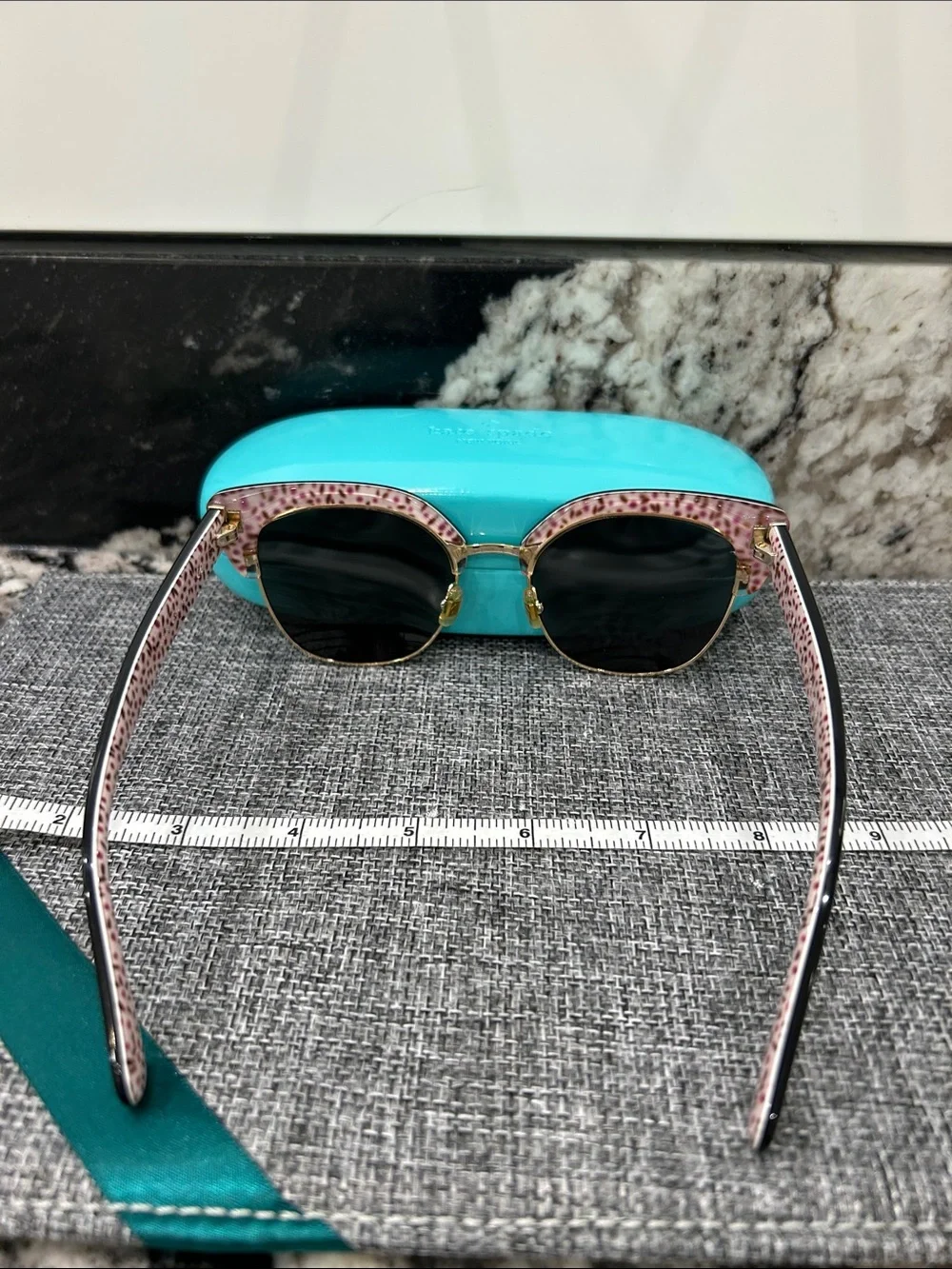 kate spade Black and Gold Cat-Eye Sunglasses